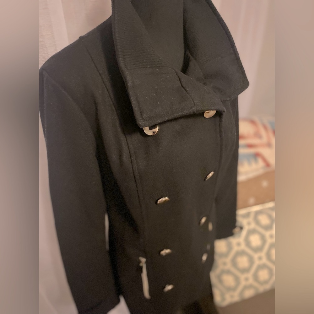 G By Guess black pea coat